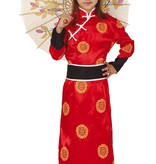 Oosterse Kimono Kostuum Meisje Rood
