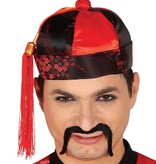 Chinese Hoed Rood/Zwart