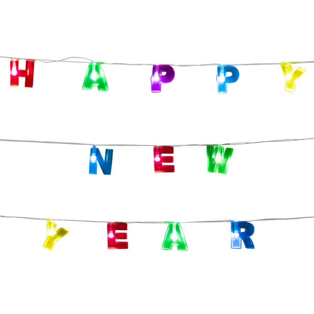 Led-lichtslinger &apos;Happy New Year&apos; (1,6m) afbeelding