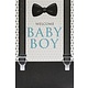 Geboorte kaart 'Welcome Baby Boy' Bretels