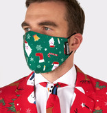 Opposuits mondkapje Kerst groen