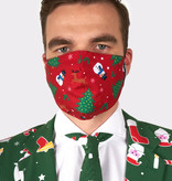 Opposuits mondkapje Kerst rood