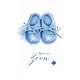 Wenskaart Geboorte Zoon Babyschoentjes Blauw