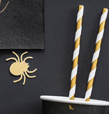 Papieren Rietjes Goud/Wit Gestreept (10st)