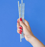 Papieren Rietjes Lichtblauw/Goud (10st)