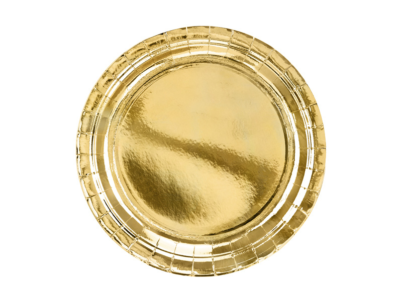 Gouden Partyborden Metallic 23cm afbeelding