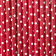 Papieren Rietjes Rood Met Witte Stippen (10st)