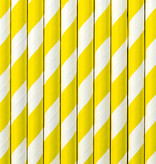 Papieren Rietjes Geel/Wit (10st)