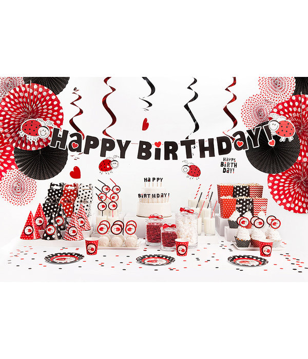 Papieren Rietjes Rood  Met Witte Stippen (10st)