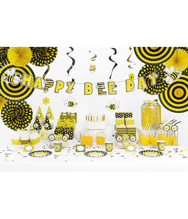 Papieren Rietjes Geel/Wit (10st)