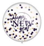 Mega confettiballon "Happy New Year" 60cm