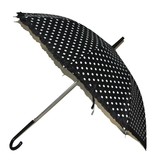 Bolletjes paraplu zwart met witte stippen