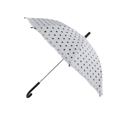 Bolletjes paraplu wit met zwarte stippen