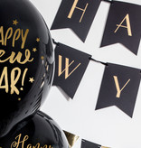 Ballonnen Happy New Year Pastel Zwart (6st)