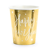 6 Cups Happy New Year goud 220ml