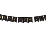 Letter Banner Happy New Year zwart
