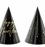 Party Hoedje Happy New Year zwart