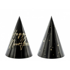 Party Hoedje Happy New Year zwart