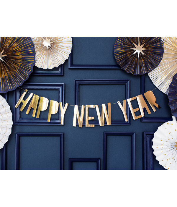 Letter Banner Happy New Year Goud