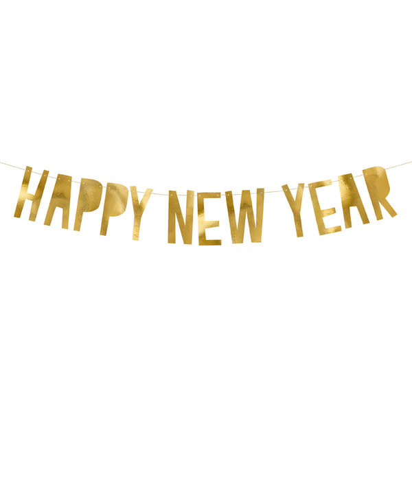 Letter Banner Happy New Year Goud