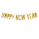 Letter Banner Happy New Year Goud