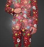 Rood Fonkelend Kerstmis Man Kostuum