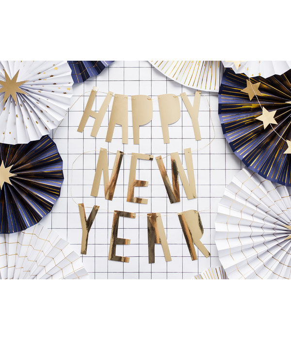 Letter Banner Happy New Year Goud