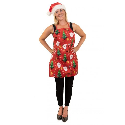 Kerst Keukenschort Rood