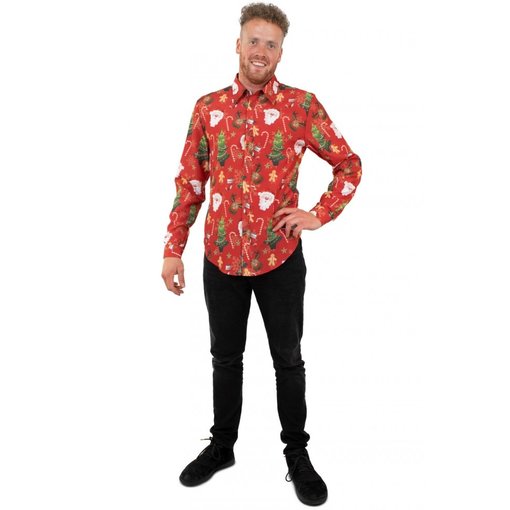 Rode Kerst Blouse Volwassenen