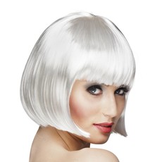 Pruik bobline cabaret wit