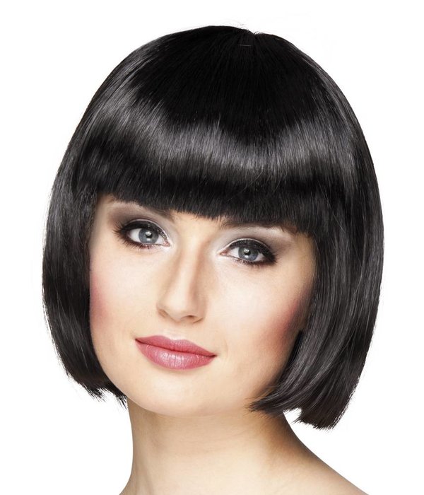 Pruik bobline cabaret zwart