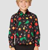 Zwart Kerst Overhemd Kerstfiguren Kind