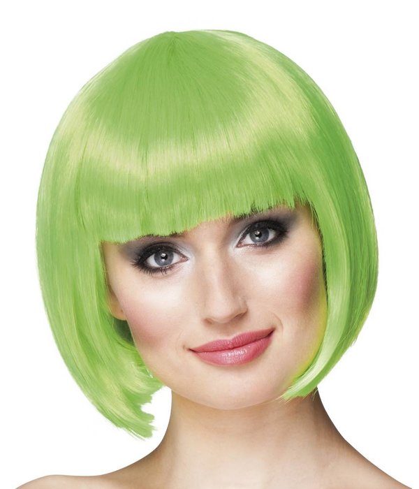 Pruik bobline cabaret groen