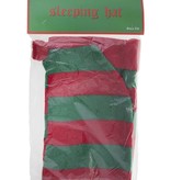 Slaapmuts rood/groen gestreept