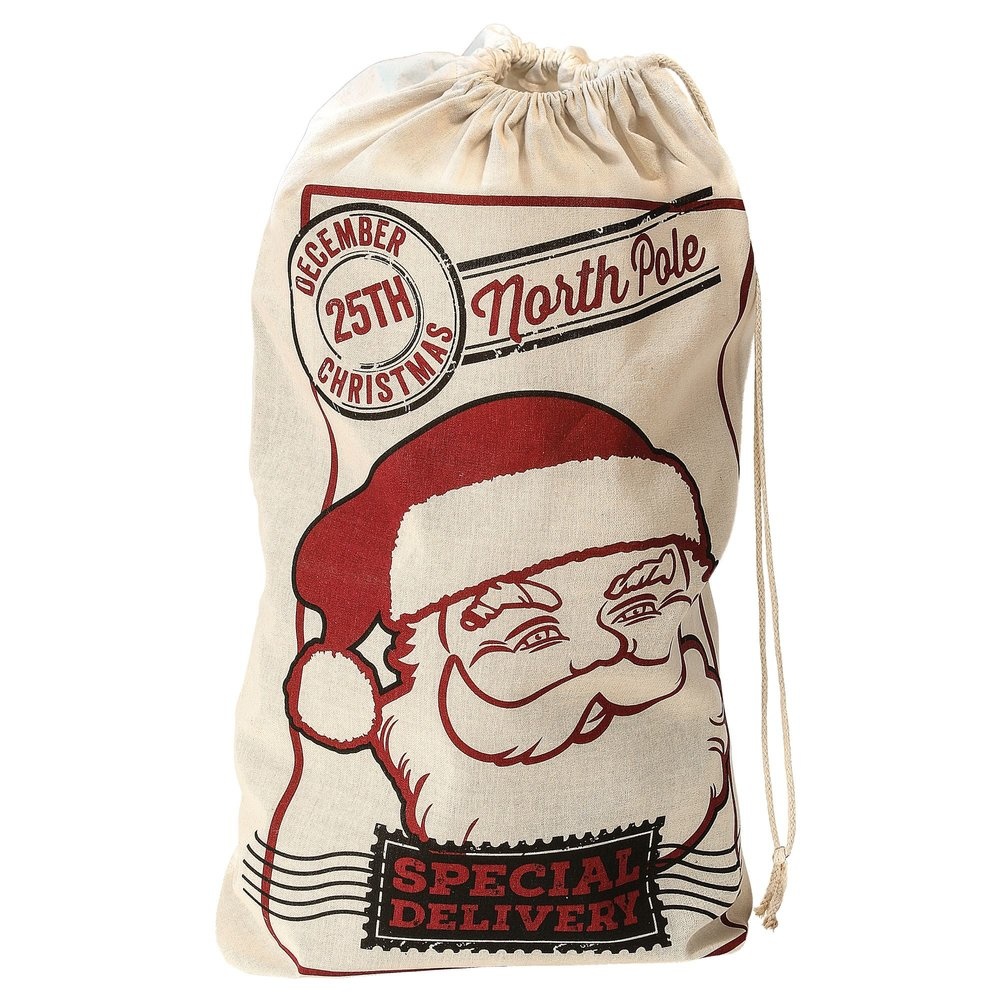 Zak Kerstman Jute Special Delivery 80x50cm afbeelding