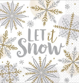 Kerst Servetten Let It Snow (16st)