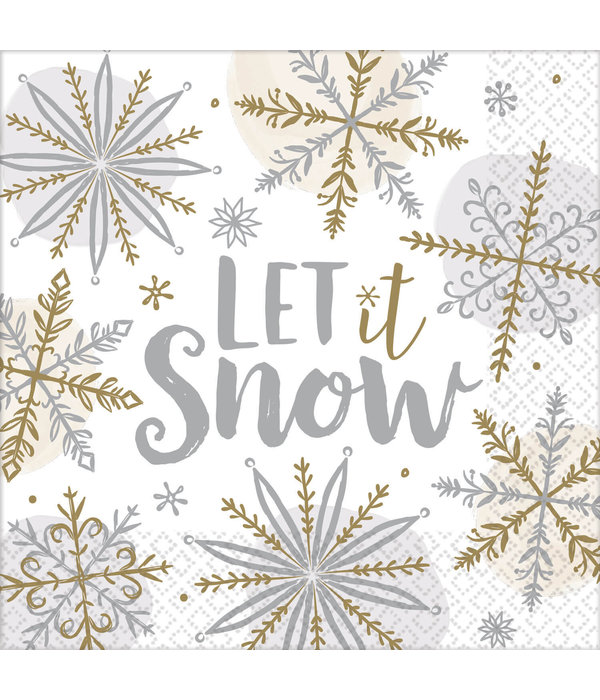 Kerst Servetten Let It Snow (16st)