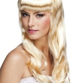 Party pruik lang haar chique blond