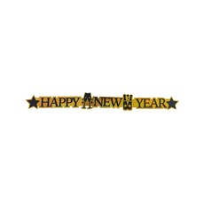 Happy New Year Banner Goud 113cm