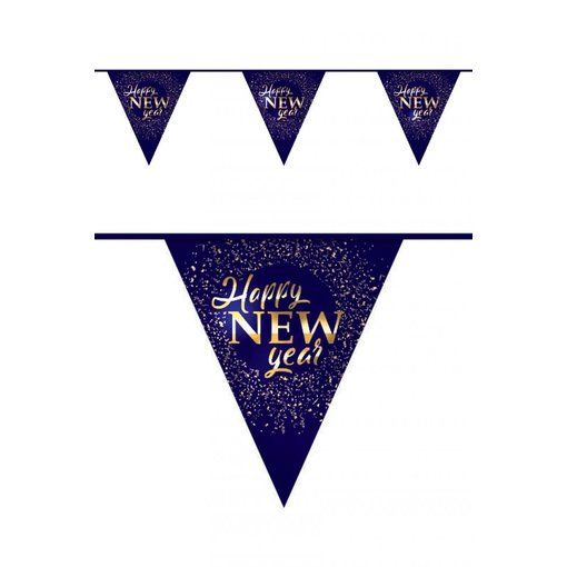 Vlaggenlijn Happy New Year hotstamp 6m