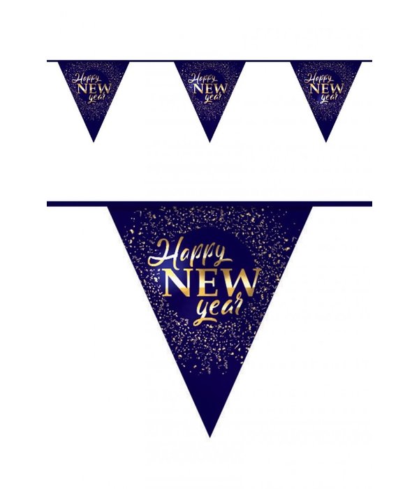 Vlaggenlijn Happy New Year hotstamp 6m