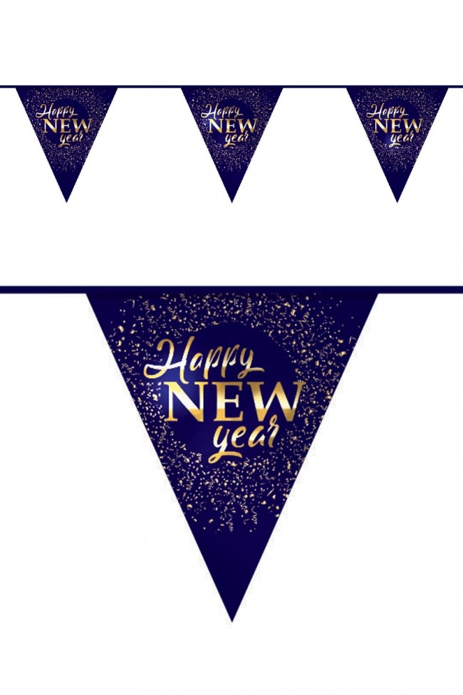 Vlaggenlijn Happy New Year hotstamp 6m afbeelding