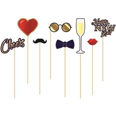 Photo Booth Set 'Happy New Year' Hotstamp (8st)