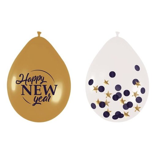 Happy New Year Glossy Ballonnen Mix (6st)