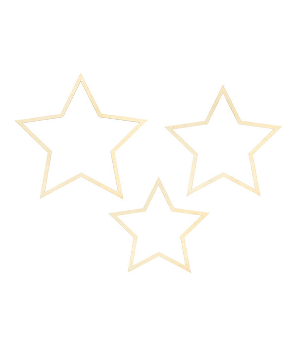 Hangdecoratie Sterren Set Hout