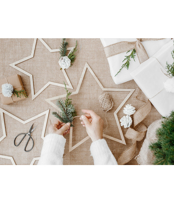Hangdecoratie Sterren Set Hout