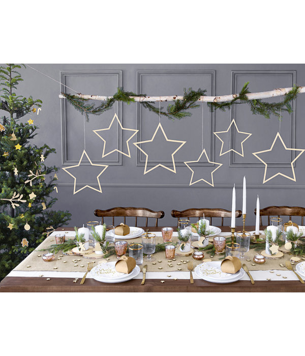 Hangdecoratie Sterren Set Hout