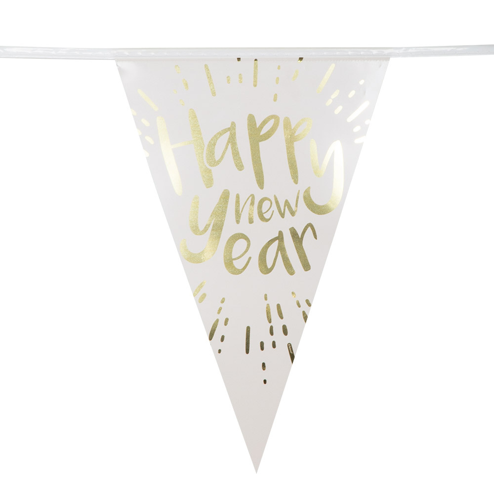 Folievlaggenlijn 'Happy New Year' (4m)