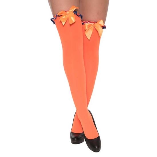 Kousen oranje met strik rood/wit/blauw afbeelding