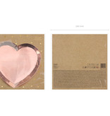 Metallic Feestbordjes Hartje Rosé goud (6st)